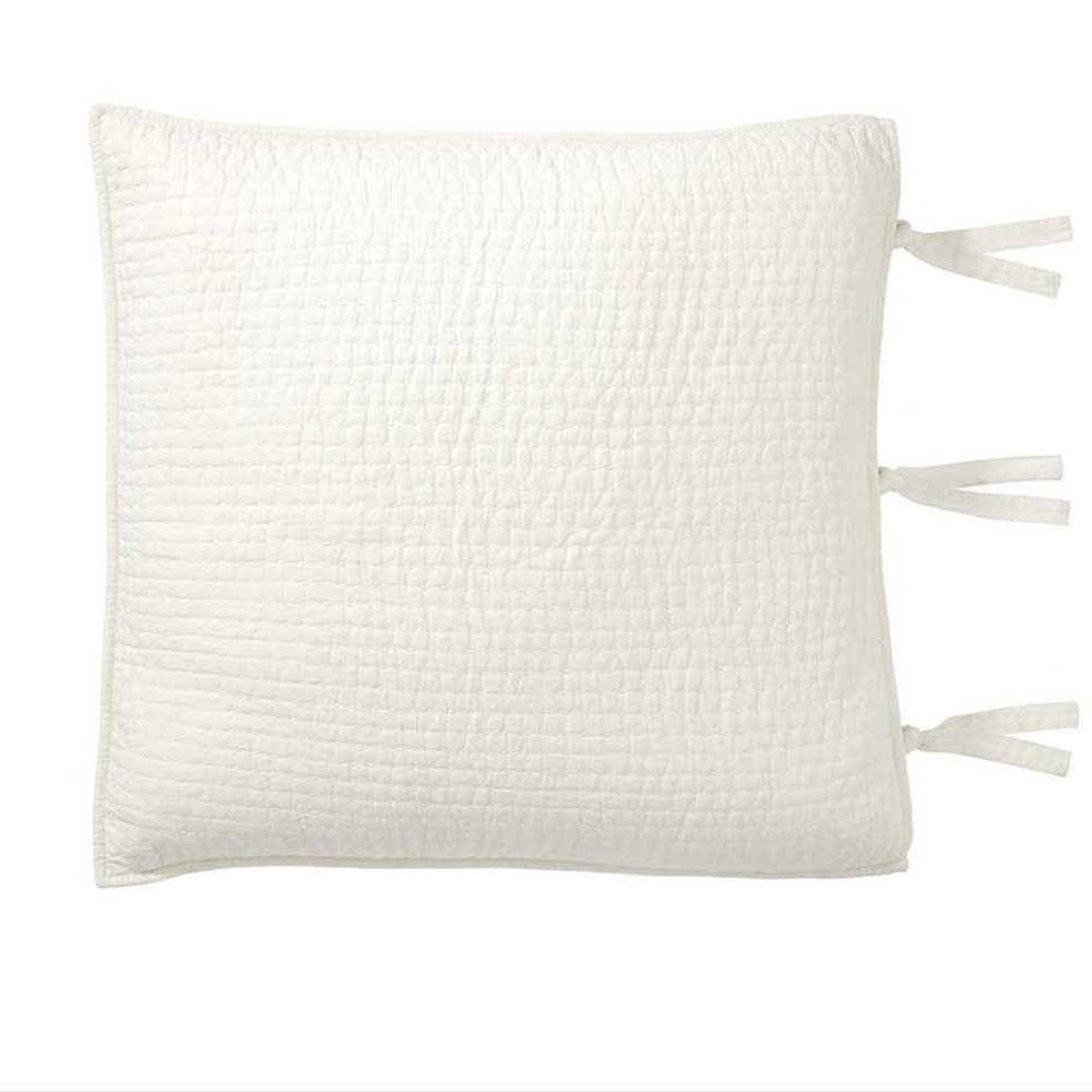 🆕 Pottery Barn Classic Ivory Pick-Stitch Handcrafted Cotton/Linen Sham NWOT